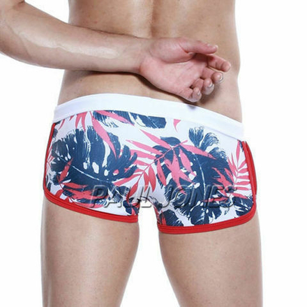 Мужские плавки боксеры синие с белым поясом Seobean Surf Swim Boxers