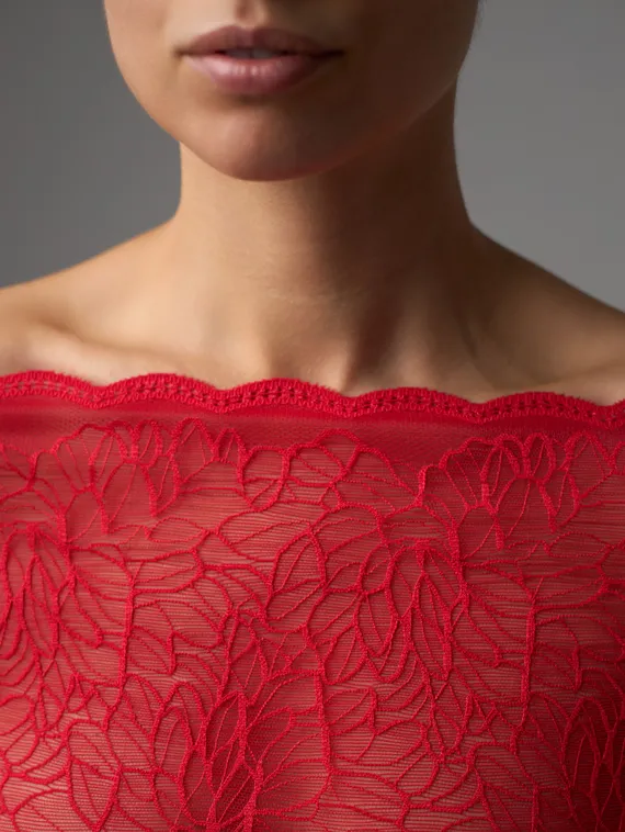 03-295 ОПТ Кружево эластичное 22 см, красный 100