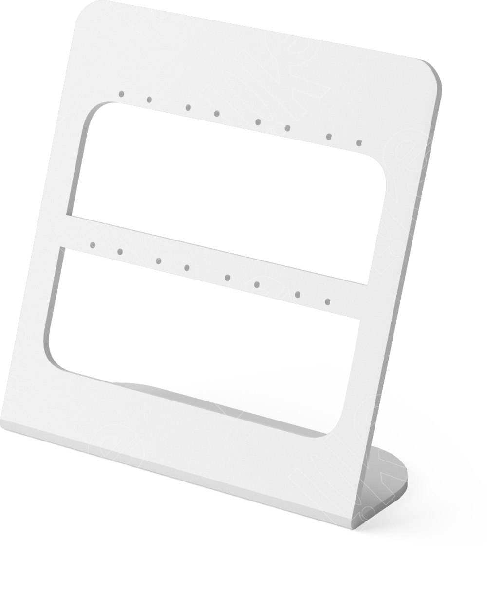 Подставка для 8 пар серег/пусет/2 окошка/отверстия на планке