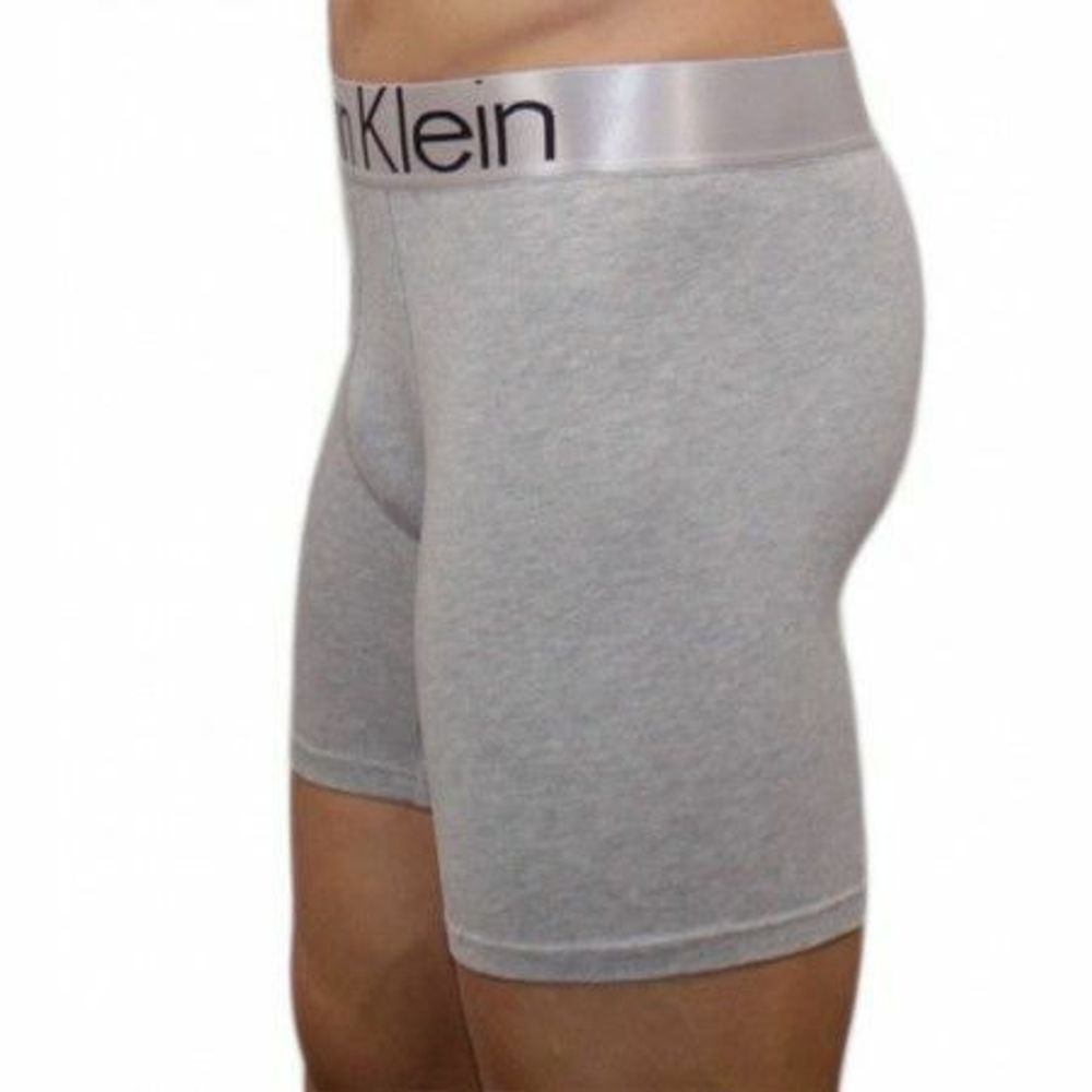 Мужские трусы боксеры удлиненные Calvin Klein серые