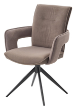 Стул М-City DISAUR Киннет (Kinnet) поворотный на поворотный на 360 градусов, Цв Шоколад Mohair-440, Castel-20, ткань, Тем.-Серый