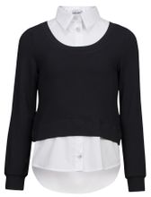 Черная блуза-обманка для школы AMADEO
