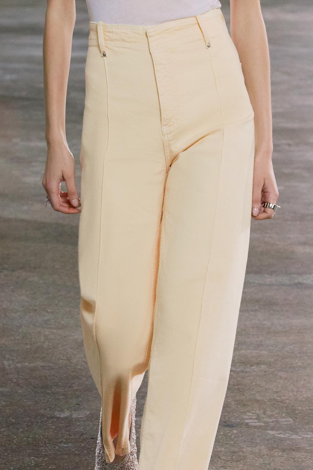 Джинсы wide leg с высокой посадкой — zw collection