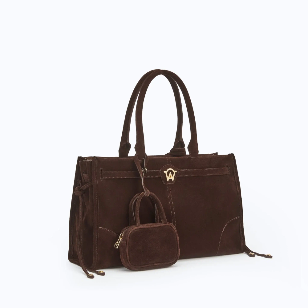 MANC ЗАМШЕВАЯ СУМКА "ZOUZOU", ТЕМНО-КОРИЧНЕВЫЙ