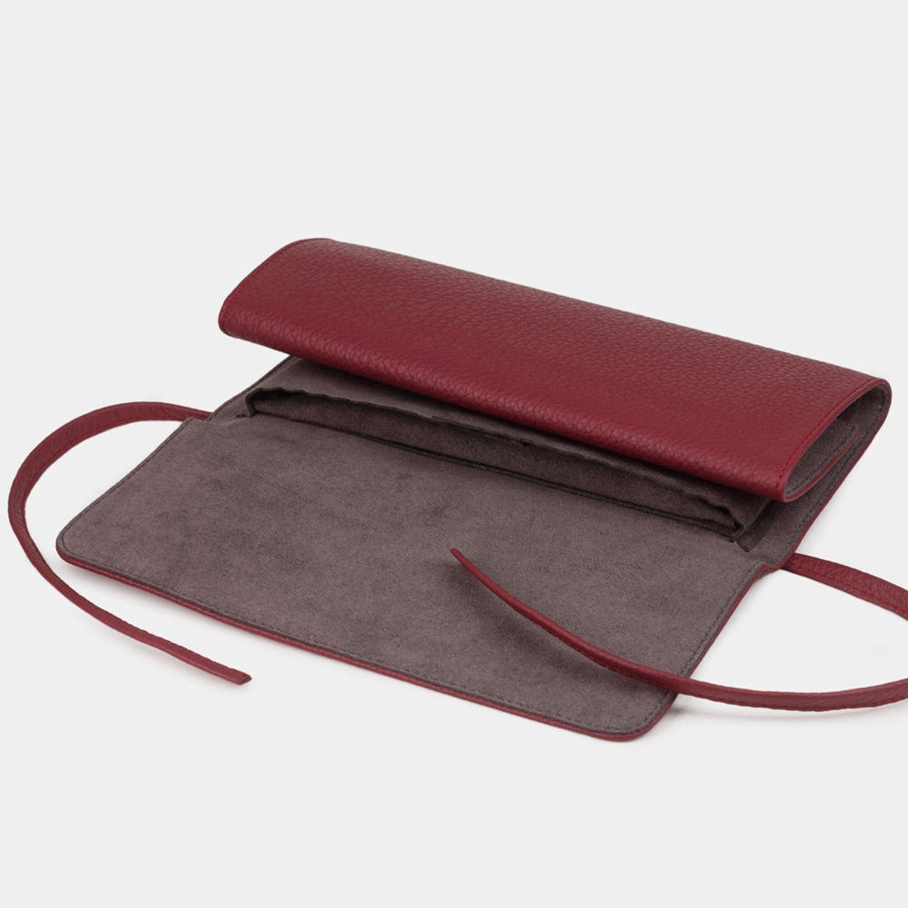 Чехол для ювелирных украшений Plier из кожи теленка, вишневого цвета