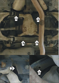 Защита стальная 2 мм ЗДф Mercedes-Benz ML350; W-166 2012-2015 гг MOTODOR.01240
