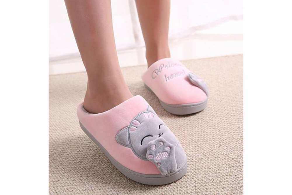 Тапочки FunFur Кот Серый 38-39 Розовый
