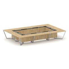 Steel Meet Стол переговорный прямоугольный KM-PR.B.SP-20K Тиквуд Светлый/Графит Глянец/Металл Серый