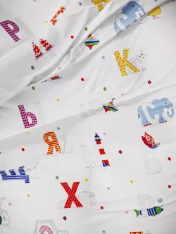 Простынь на резинке перкаль Сказка "Азбука" 90x200 см