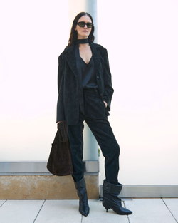 Брюки из искусственной замши черный