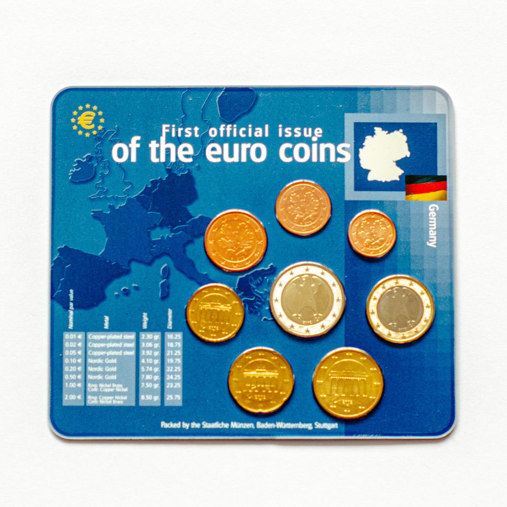 Germany 2002 Year Set: First Official Issue of the Euro Coins