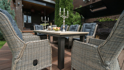 Регулируемое кресло из искусственного ротанга /алюминиевый каркас ВЕРОНА с подушками