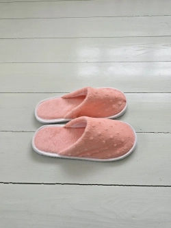 Тапочки велсофт закрытые нежно-розовые
