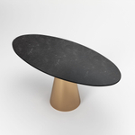 Стол овальный Lucas 160, керамика матовая, черная