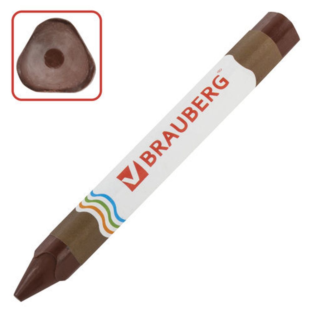 Восковые карандаши утолщенные BRAUBERG "АКАДЕМИЯ", НАБОР 12 цветов, 227287