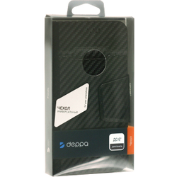 Чехол-подставка универсальный Deppa Wallet Fold M для смартфонов (4.3&quot;-5.5&quot;) D-87064 Черный карбон