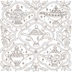 To the beyond of the world fairy tale story. Coloring book