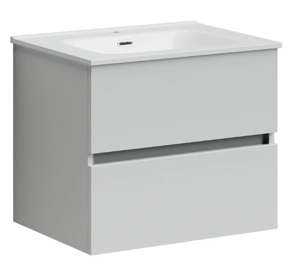 Тумба подвесная SANCOS Urban 590х450х550, c двумя ящиками оснащенными доводчиками, белый глянец , арт. UR60W