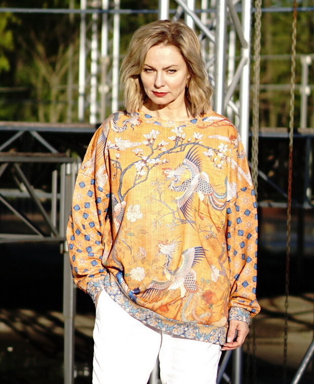 Свитшот "Фениксы", по мотивам китайского гобелена 18 века