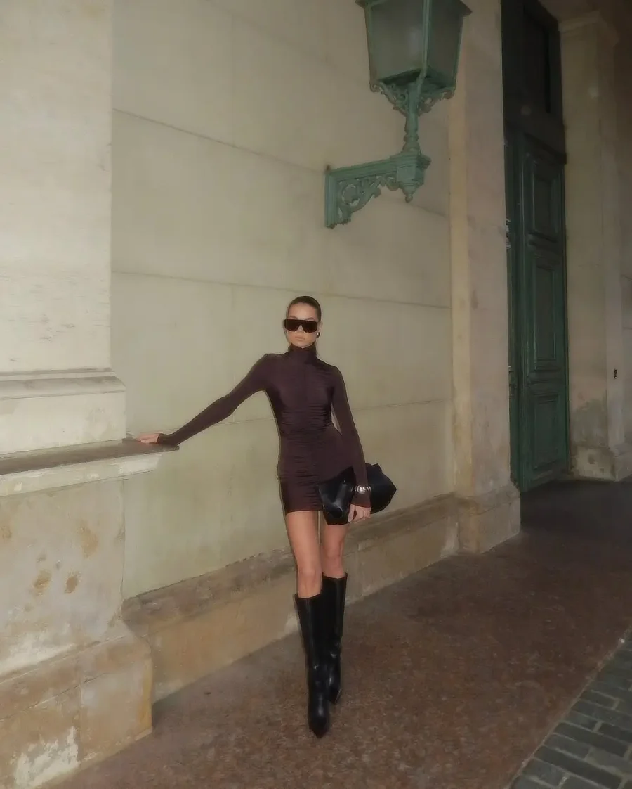 Платье Flana mini, Шоколадное