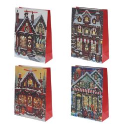 GAEM Пакет подарочный (бумага 210г/м2, блок 12шт), L18 W8,5 H23 см, 4в.