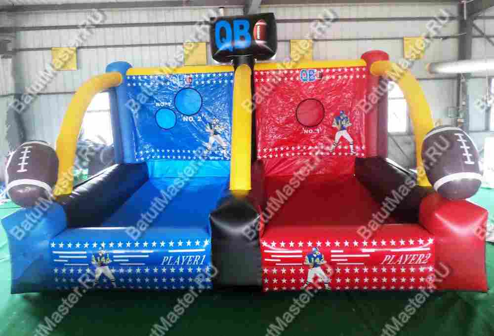 Детский надувной батут "Футбол Регби" с крышей 5*3*3.5 м