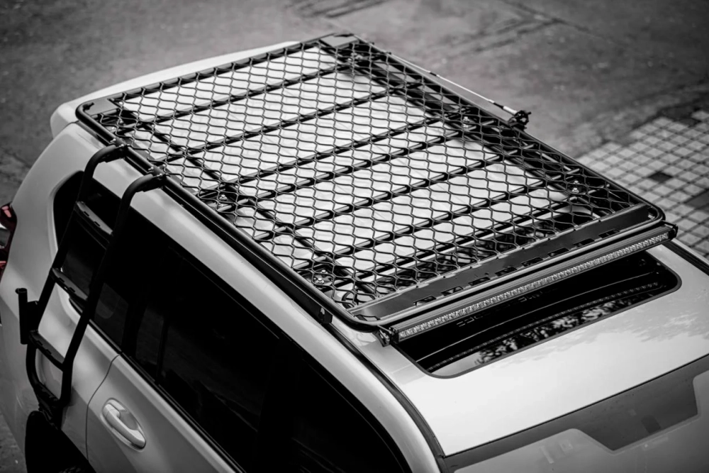 Платформа на крышу и боковая лестница для Toyota Land Cruiser Prado 150 LC150 Тойота Прадо Крузак защитный обвес