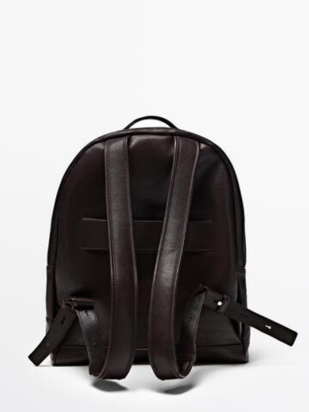 Massimo Dutti Рюкзак из кожи наппа, коричневый