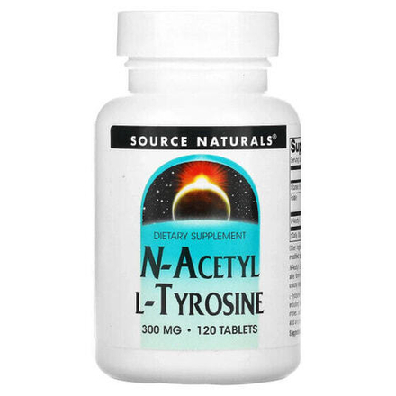 Аминокислоты Source Naturals, N-ацетил L-тирозин, 300 мг, 120 таблеток