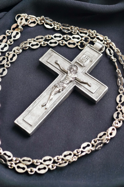 Крест иерейский “Павловский” с распятием XXI век (пьютер с новой цепью)