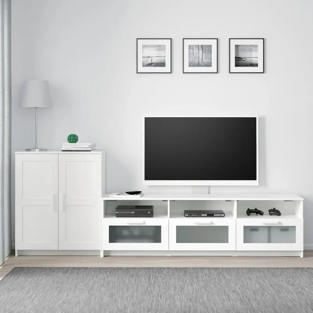 Тумба под ТВ - IKEA BRIMNES, 258х41х95 см, белый, БРИМНЭС/БРИМНЕС ИКЕА