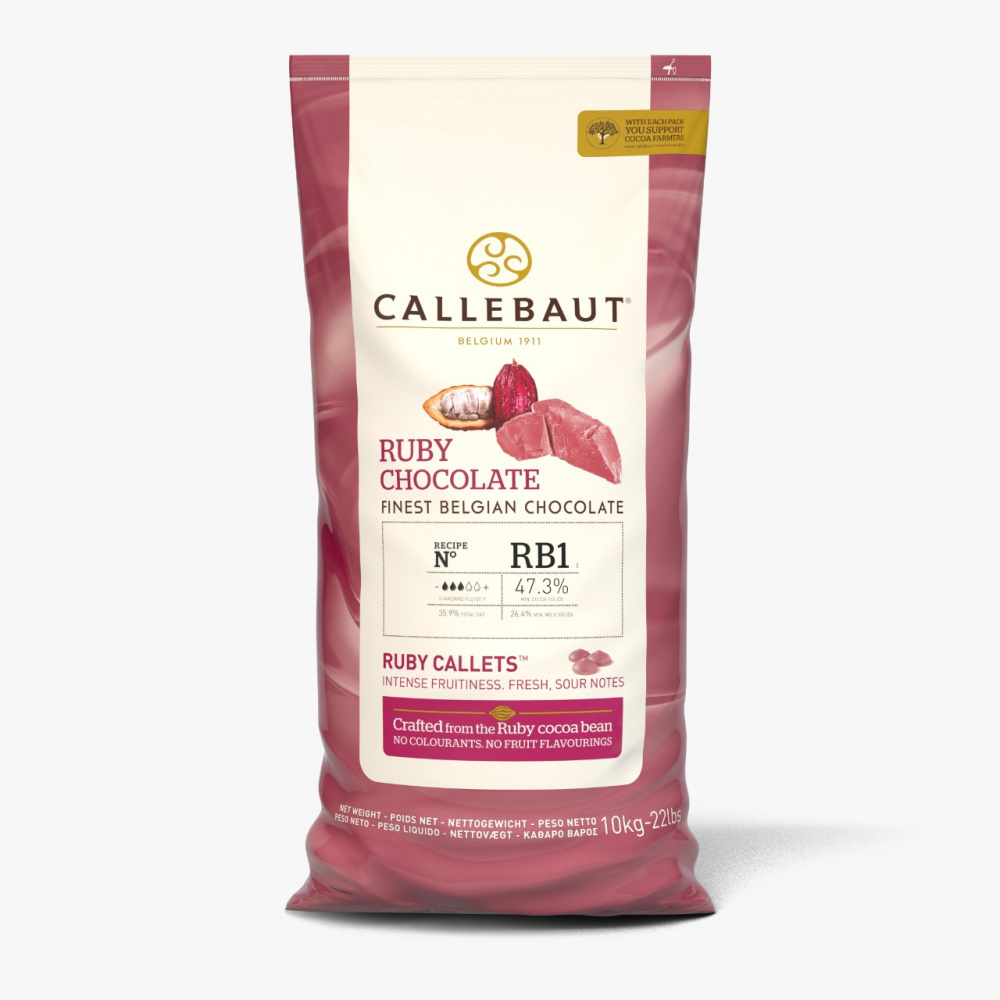 Шоколад Callebaut рубиновый Ruby 47.3% (Пакет 10 кг)