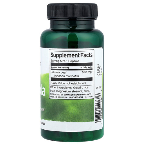 Swanson, гравиола, 530 мг, 60 капсул