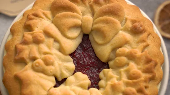 Рецепт песочного пирога с клюквой