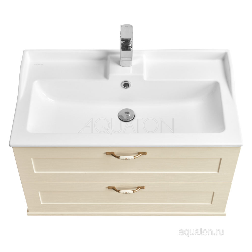 Тумба под раковину AQUATON Леон 80 дуб бежевый 1A186301LBPR0