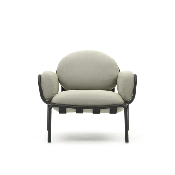 Уличное кресло Joncols с бежевой обивкой и серым алюминием