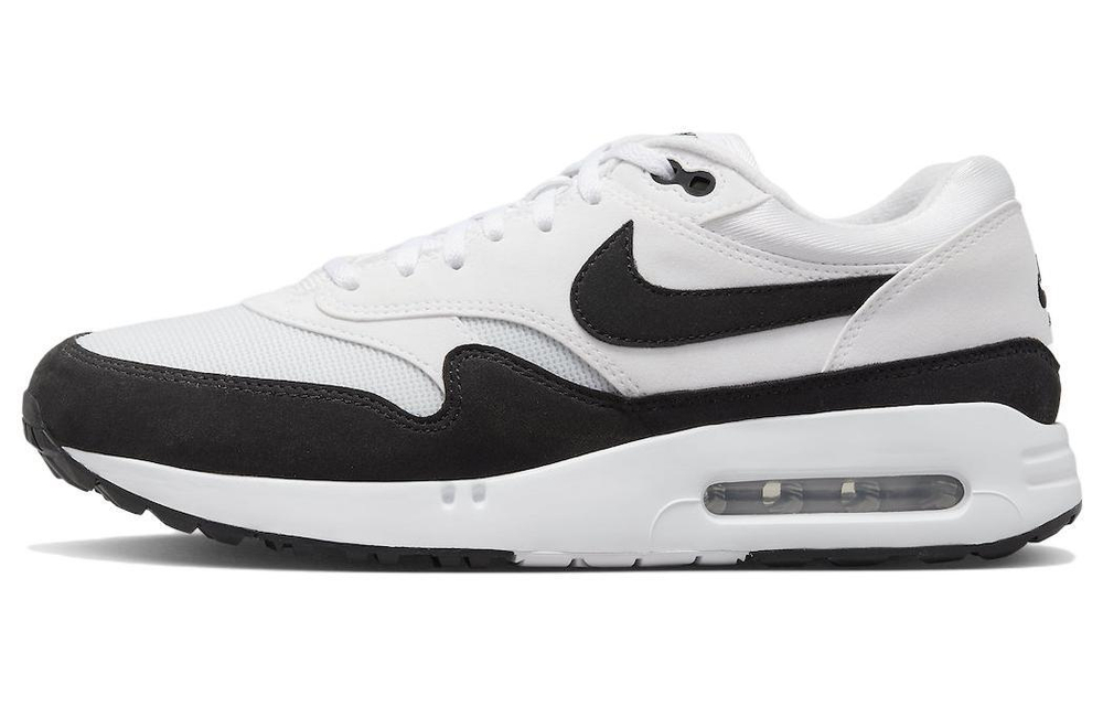 Nike Air Max 1 Golf "Panda" shock absorption, non-slip and wear-resistant low-top sports casual shoes white and black