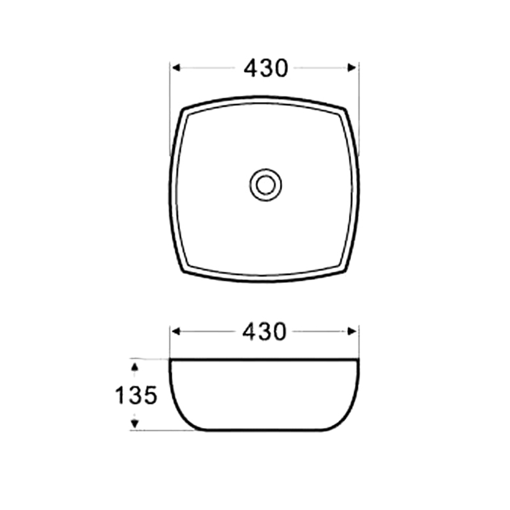 Раковина накладная AZ-2076 (420х420х135 мм)  18026