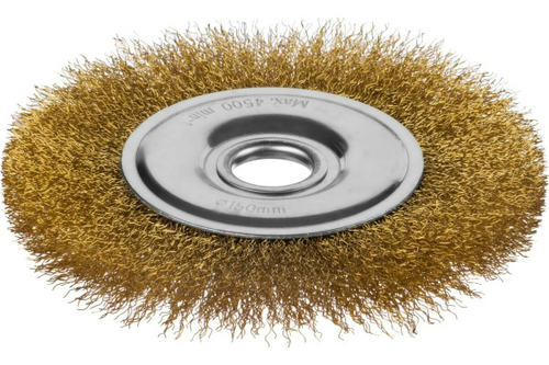 Щетка дисковая для УШМ (латунированная проволока 0,3 мм, 150 мм) MIRAX 35141-150