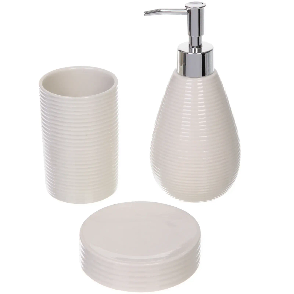 Набор для ванной из 3-х предметов керамический «Сантана» белый