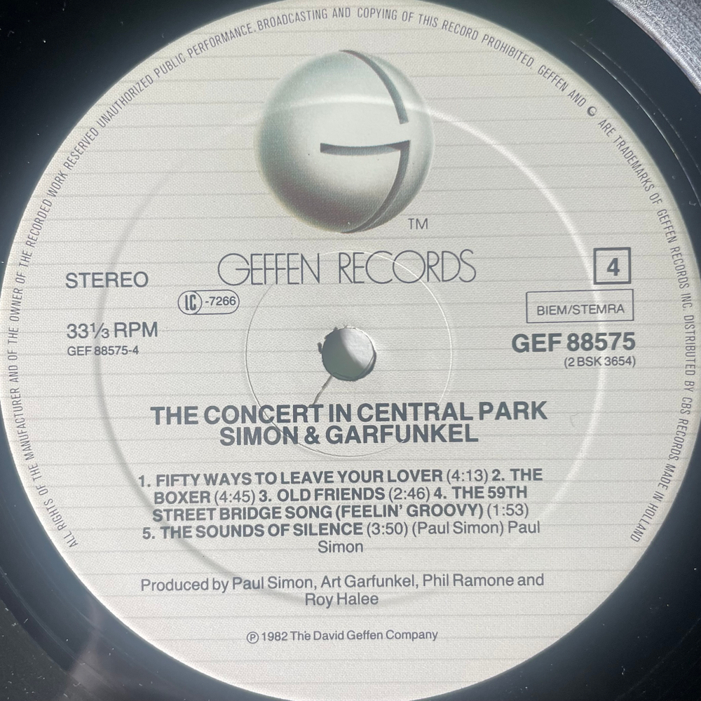 Simon And Garfunkel - The Concert In Central Park 2LP (Голландия 1982г.)