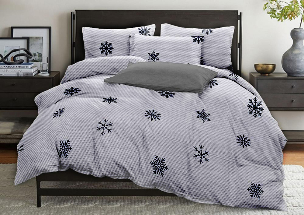 Комплект постельного белья 2 сп БЯЗЬ "Frosty white" (нав. 50х70 или 70х70)