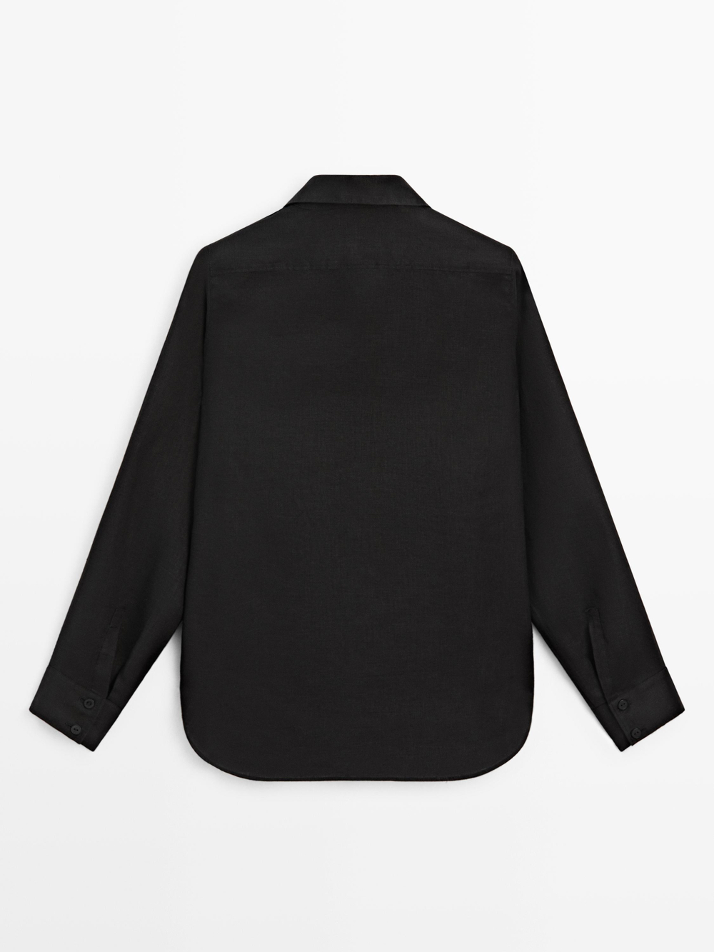 Massimo Dutti Свободная рубашка из 100% льна, черный