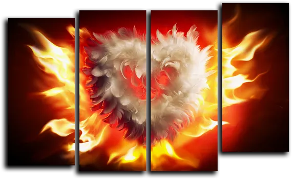 Модульная картина "Пламя любви"