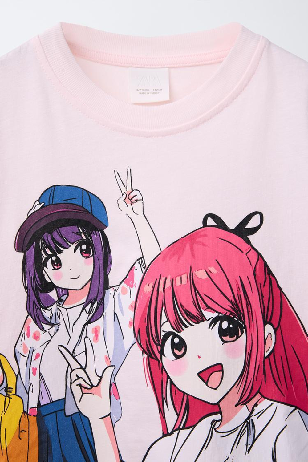 ZARA ФУТБОЛКА С ПРИНТОМ, РОЗОВЫЙ