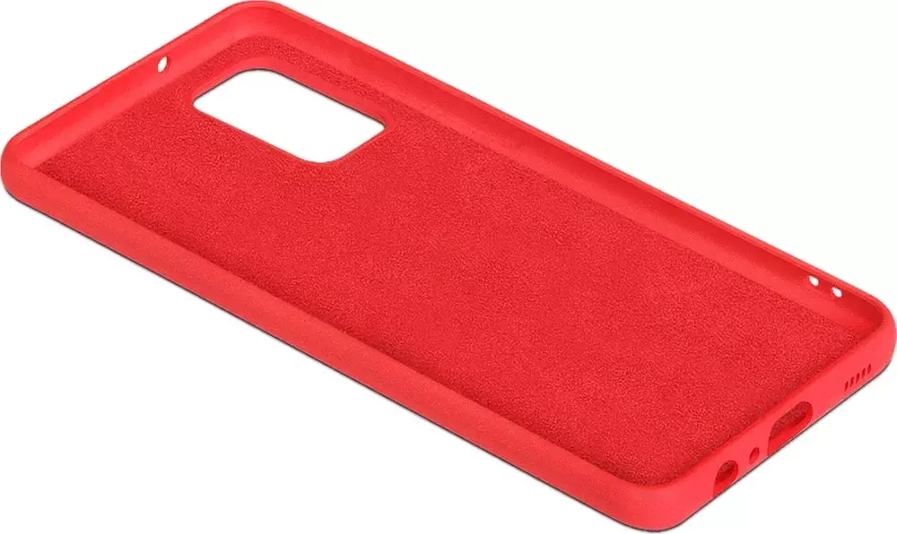 Силиконовый чехол с микрофиброй для Samsung Galaxy A02s red DF