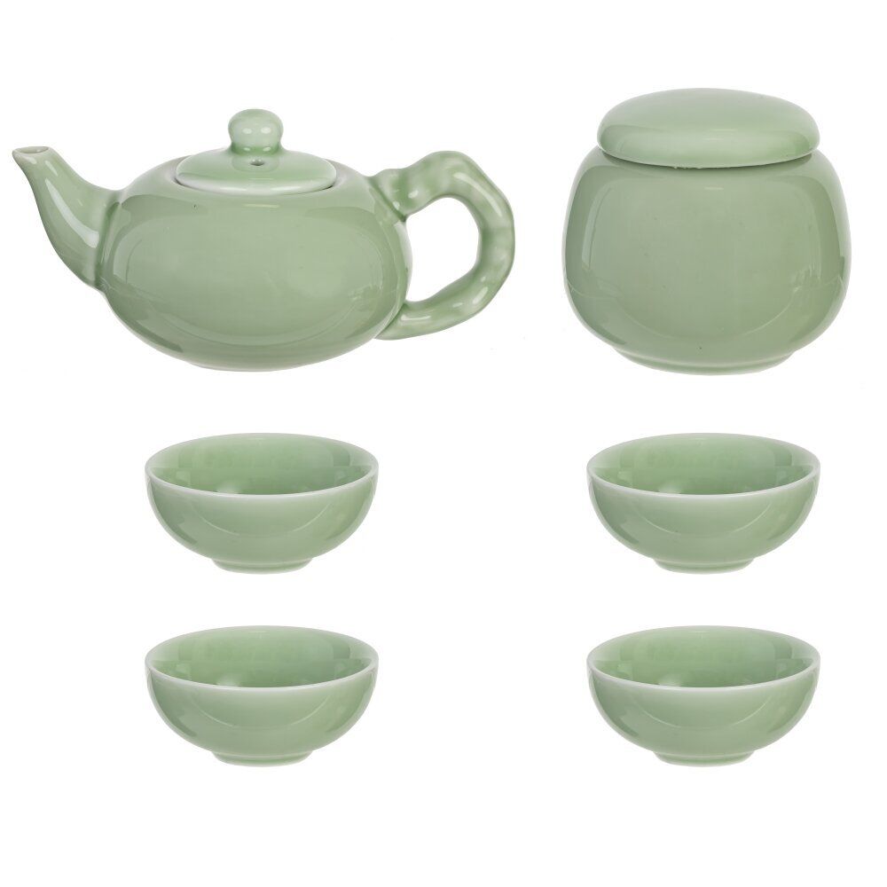 GAEM Набор для чайн церем на 4 перс, (чайник 220мл, 4 чашки 45мл, емкость/чая, подставка), L22 W22 H11 см