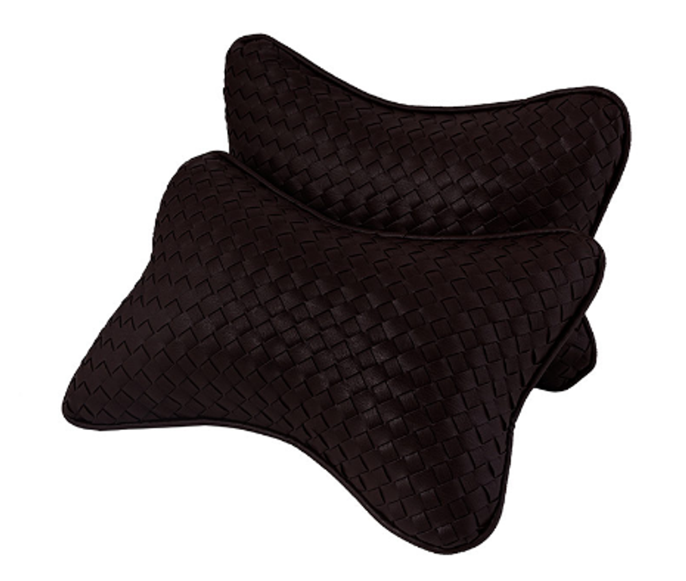 Подушки на подголовник Coolpart - MAXIMAL (2шт) - BV-143BL - экокожа плетенка черный