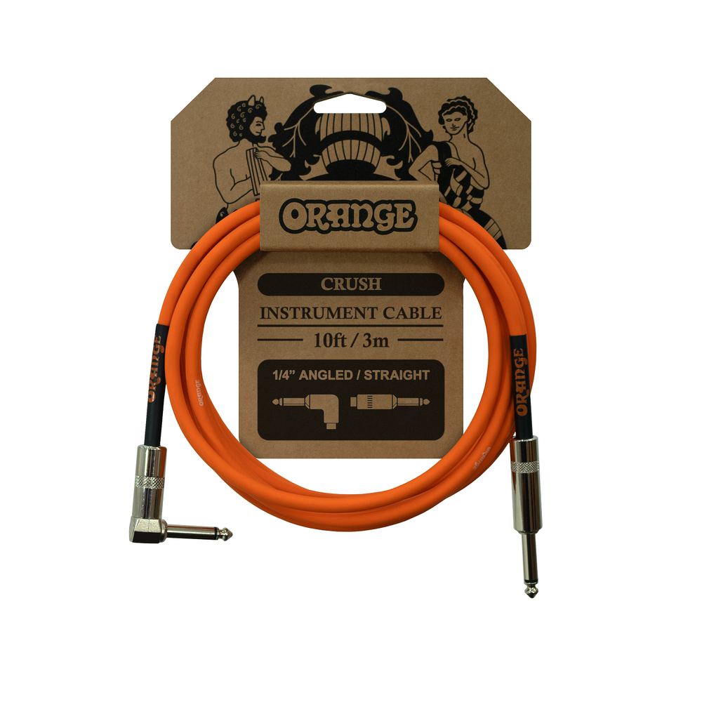 Orange Crush 10ft Instrument Cable Angled to Straight