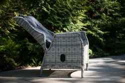 Регулируемое кресло из искусственного ротанга /алюминиевый каркас ВЕРОНА Серое